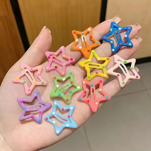 กิ๊บติดผม รูปดาวห้าแฉก ประดับพู่ สีมาการอง สไตล์เกาหลี เหมาะกับของขวัญวันเกิด สําหรับเด็กผู้หญิง Y2k