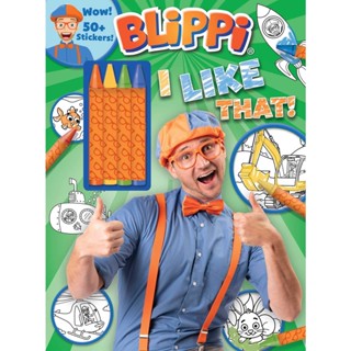NEW! หนังสืออังกฤษ Blippi: I Like That! : Blippi Coloring Book with Crayons (Coloring Book with Covermount)