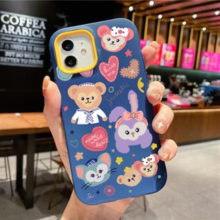 เคสโทรศัพท์มือถือ ซิลิโคนนุ่ม ลายหมี ดัฟฟี่ 3 in 1 สําหรับ iPhone 14Promax 13 12 11 7Plus 7 X Xs Max XR