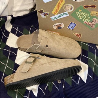🔥✤ﺴ▣⭐Birkenstock รองเท้าแตะผู้หญิงด้านล่างแบนด้านนอกสวมฤดูใบไม้ร่วงญี่ปุ่นขัดแฟชั่นพื้นนุ่มรองเท้าลำลอง