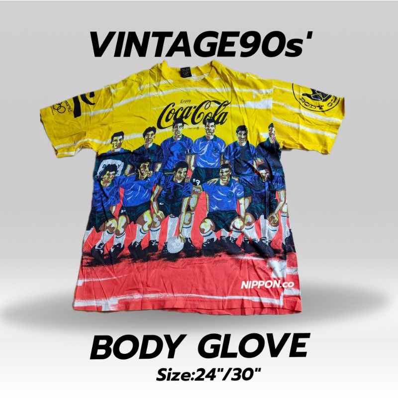 เสื้อBody Glove Coca-Cola Vintage1992's เสื้อวินเทจแท้100% #A1