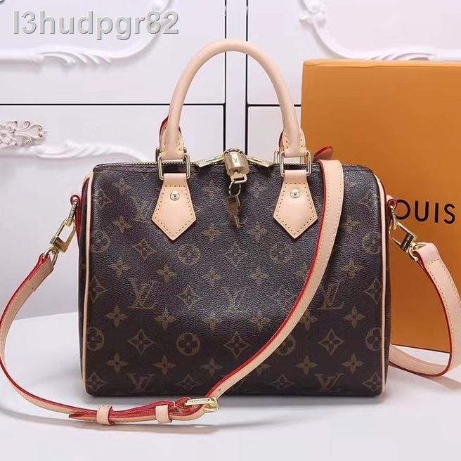 ☂✲New【Product with Serial Number】 Authentic Original Louis Vuitton Bag, LV Classic Speedy 25 Shoulder Bag