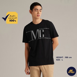 Mc JEANS เสื้อยืดแขนสั้นผู้ชาย คอกลม สีดำ MTSZA38