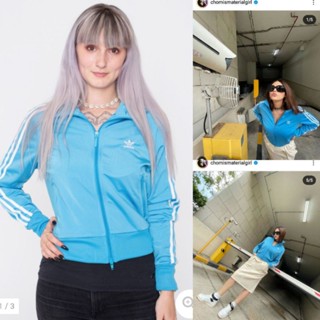 Adidas เสื้อ Firebird Track Jacket สีฟ้า  M