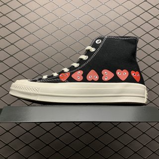 Converse Chuck Taylor All-Star 70s Hi '' Comme des Garcons Play Multi-Heart Black '' Men's And Women's Sneakers / Shoes