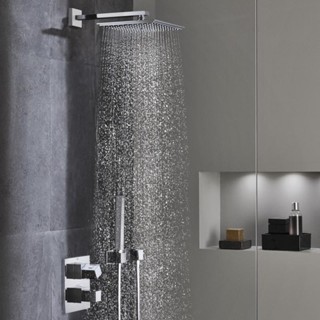 GROHE RAINSHOWER ALLURE ฝักบัวก้านแข็งทรงเหลี่ยม 23 ซม. 27479000 ก๊อกฝักบัว วาล์วน้ำ อุปกรณ์ห้องน้ำ อะไหล่ห้องน้ำ