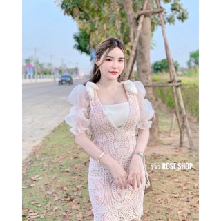 Guipure Lace Dressเดรสลูกไม้ แขนผ้าแก้ว มีซิปซ่อนและซับในเต็มตัว เรียบหรูดูมีคลาสค่ะ งานเป๊ะ