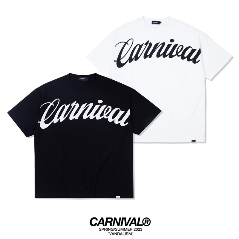 [พร้อมส่ง] เสื้อยืด CARNIVAL SS23 CALLIGRAPHY OVERSIZE T-SHIRT [Black/White]