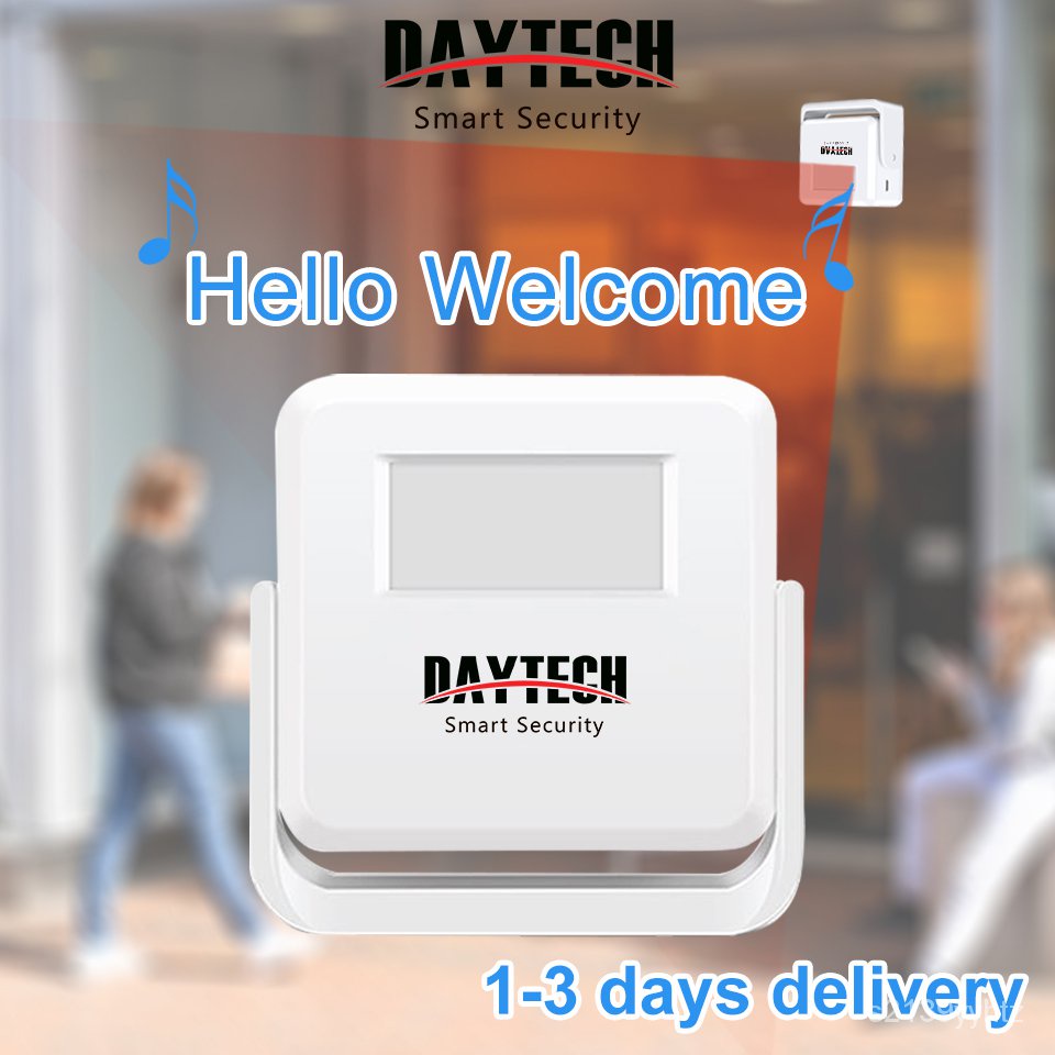 Daytech Motion Sensor Doorbell Wireless Alarm Hello Welcome Door Bell Entrance Infrared Sensor For H