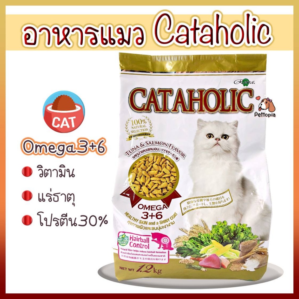 ยกลังมี4ถุง ‼️Cataholic อาหารแมว ขนาด 1.2 กิโลกรัม รสทูน่าและแซลม่อน จำนวน 1ลัง ได้รับอาหารจำนวน 4ถุง