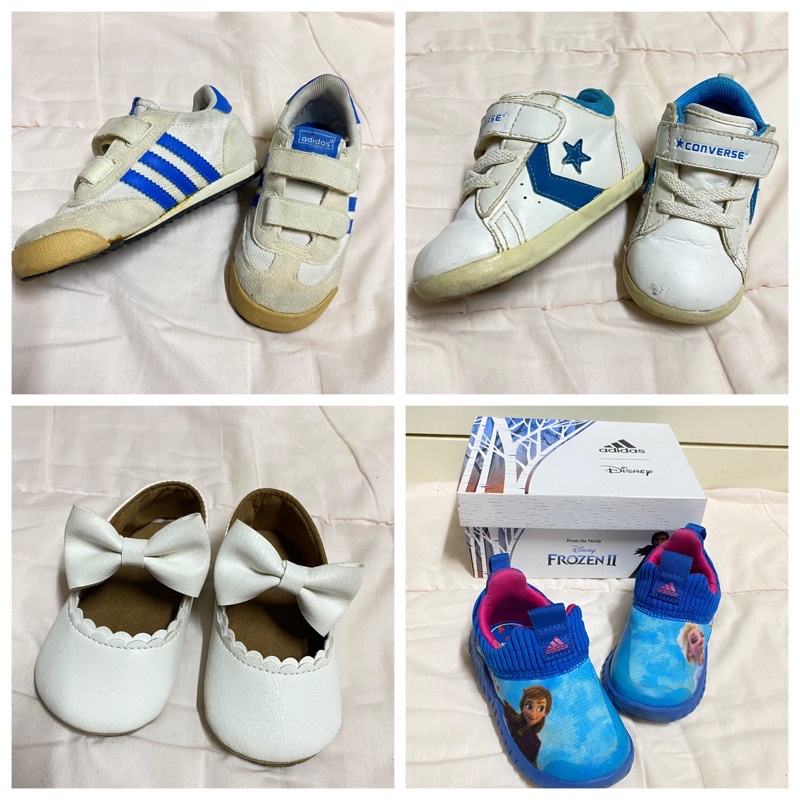 (5/5/23) 2 ฟรี 1 รองเท้าเด็กมือสอง แบรนแท้ onitsuka tiger adidas newbalance converse crocs ของลูกสาวลูกชายใส่เอง