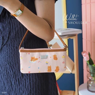Wallet on Shoulder KEPT กระเป๋าสตางค์ใบยาว ใส่มือถือได้ทุกรุ่น ปรับสายเพื่อคล้องบ่าคล้องแขนได้ มีช่องซิปเพื่อใส่เหรียญ