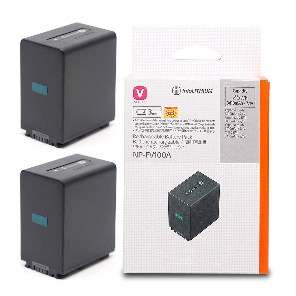 แบตเตอรี่กล้อง NP-FV100A 3410MAh สำหรับ SONY PXW-X70 FDR-AX33 FDR-AX40 FDR-AX45 FDR-AX60 HDR-PJ675 NEX-VG30 NP-FV70A