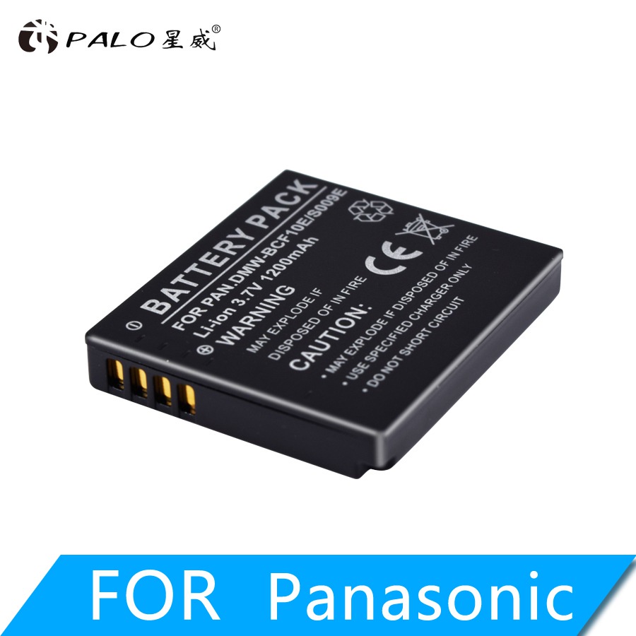 PALO 3.7โวลต์1200มิลลิแอมป์ชั่วโมง DMW-BCF10 DMW BCF10E BCF10แบตเตอรี่กล้องสำหรับ Panasonic CGA-S106