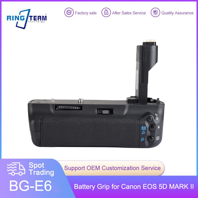 BG-E6แนวตั้งแบตเตอรี่มือจับสำหรับ Canon EOS 5DII 5D2 5D Mark II Mark 2 SLR กล้องดิจิตอล BGE6