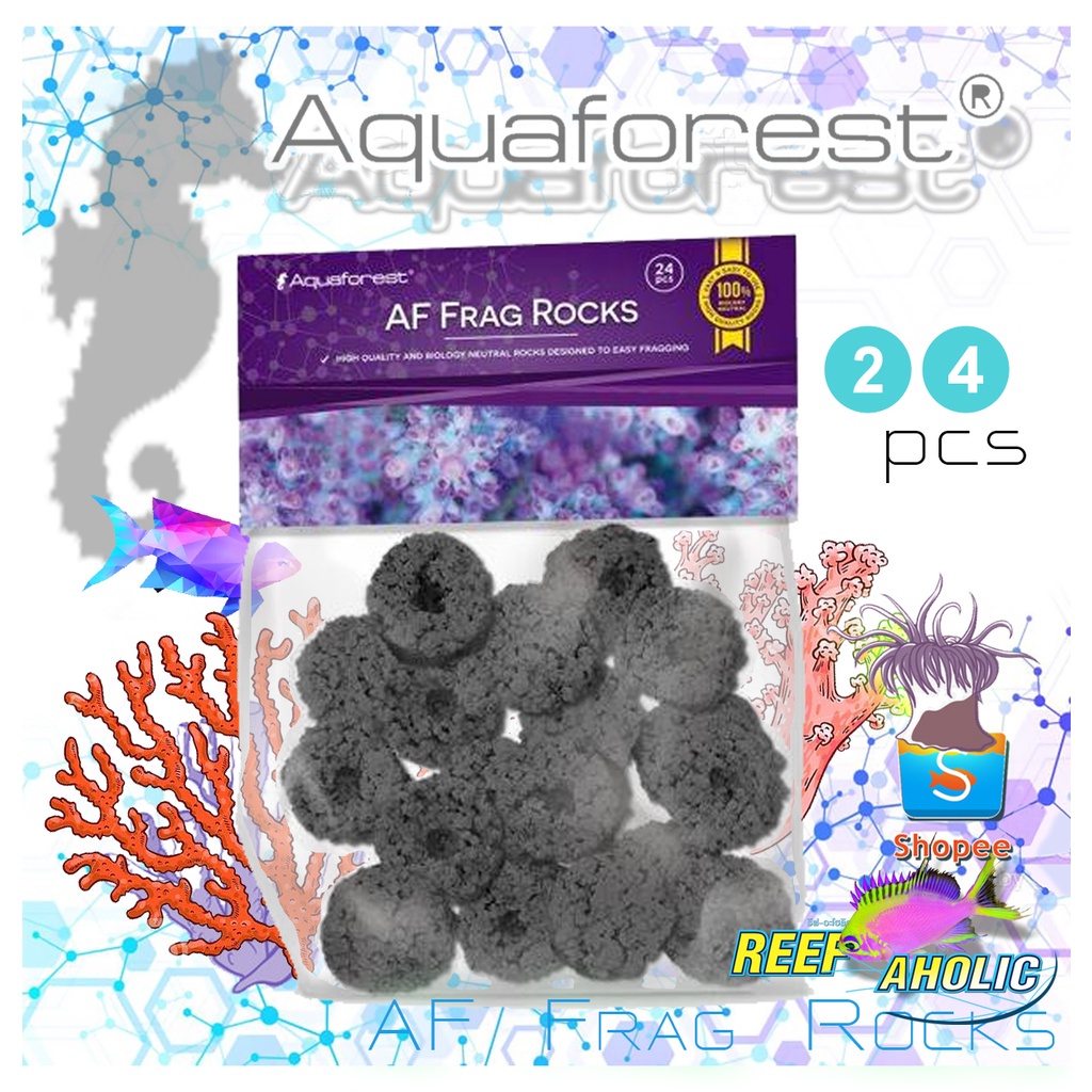 Aquaforest Frag Rocks ฐานแฟรกขาว/ดำ 24 ชิ้น