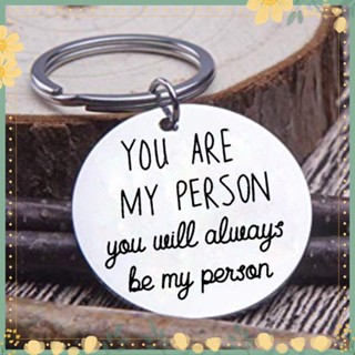 พวงกุญแจ จี้ตัวอักษร You Are My Person สีเหลือง แบบสร้างสรรค์ สําหรับตกแต่งรถยนต์