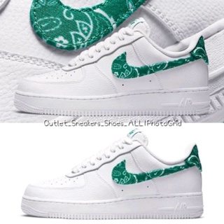 รองเท้า Nike Air Force 1 Low 07 Essential White Green Paisley ใส่ได้ทั้ง ชาย หญิง ส่งฟรี