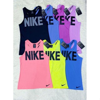 Nike เสื้อกล้ามใส่คลุมสปอร์ตบราออกกำลังกาย ผ้าระบายอากาศดี ยืดหยุ่น