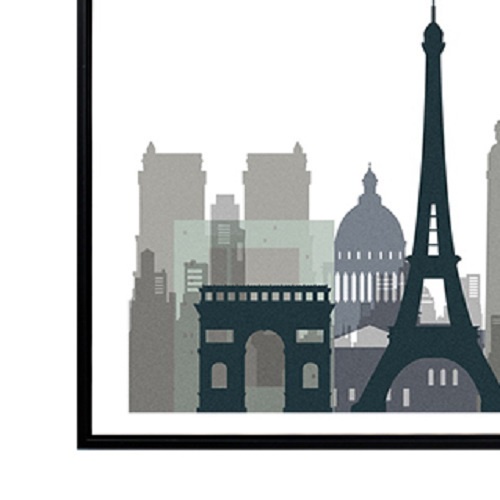 ภาพติดฝาผนัง CHIC REPUBLIC รุ่น EIFFEL II/40X50 สีดำ/หลากสี_3