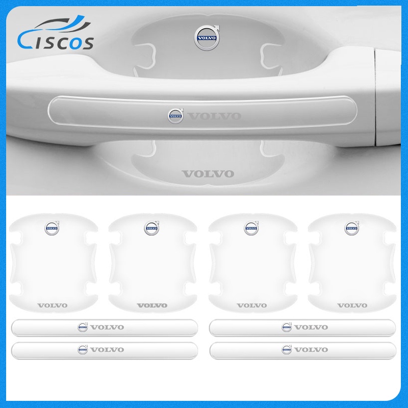 Ciscos โปร่งใส ฟิล์มกันรอยมือจับประตูรถยนต์ ฟิล์มกันรอยรถยนต์ ของแต่งรถยนต์ สำหรับ Volvo 850 940 XC6