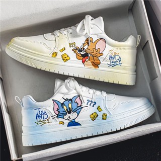 💞ขายใหญ่💞Tom and Jerry เวอร์ชั่นเกาหลีใหม่อินเทรนด์รองเท้าเป็ดแมนดารินทุกคู่รองเท้ากีฬาลำลองสำหรับเยาวชน