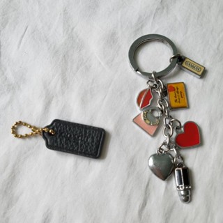 COACH key chain พวงกุญแจ หนังแท้ ของแท้ ห้อยคอ