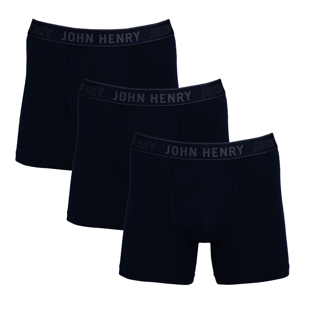 JOHN HENRY UNDERWEAR กางเกงชั้นในผู้ชาย ทรงบ๊อกเซอร์ บรีฟ รุ่น JU JU3502 สีกรมท่า (แพ็ก 3 ชิ้น) กางเกงใน กางเกงในชาย