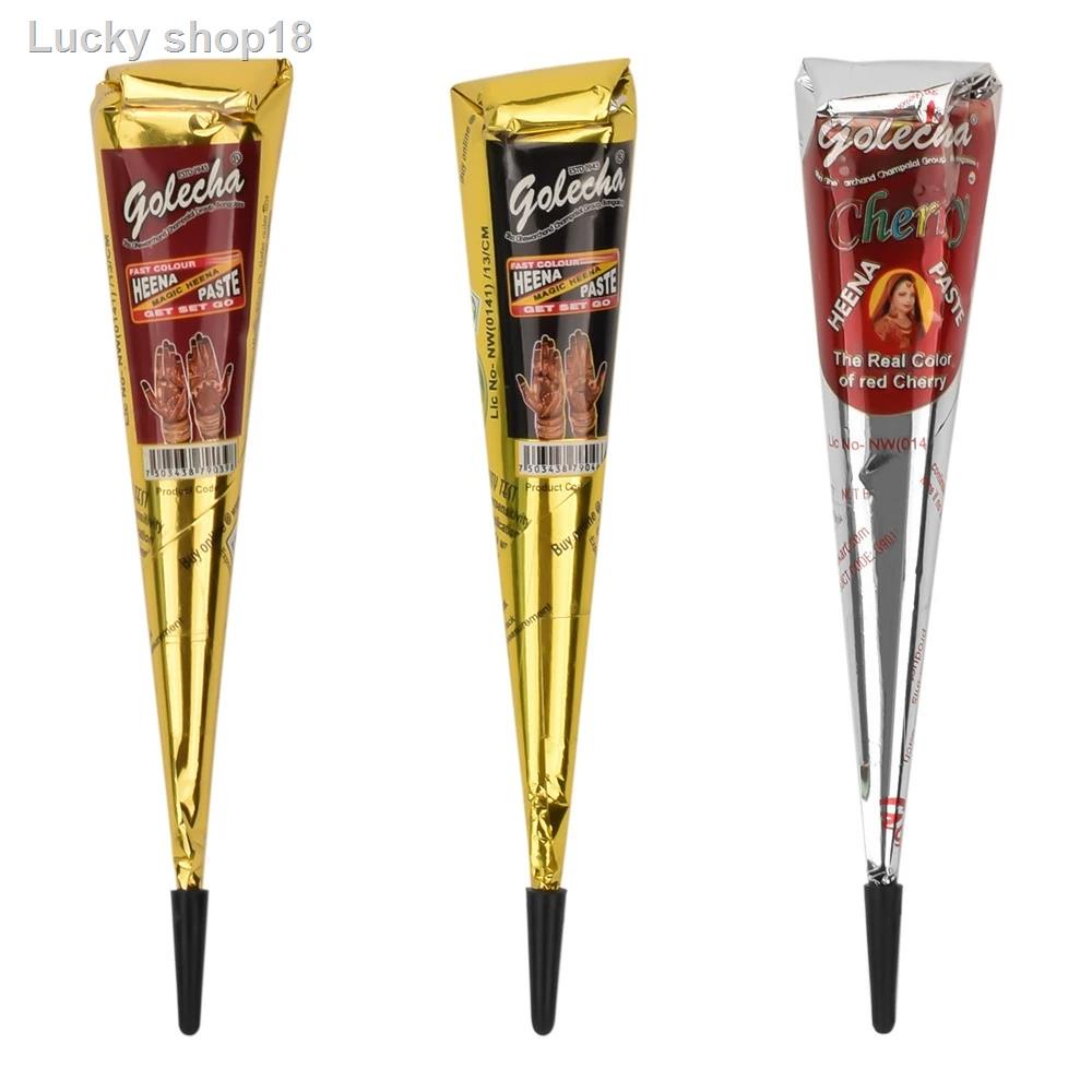 Indian Henna Tattoo Paste Black brown Red Henna Cones For Men Women Temporary Tattoo Sticker Templat