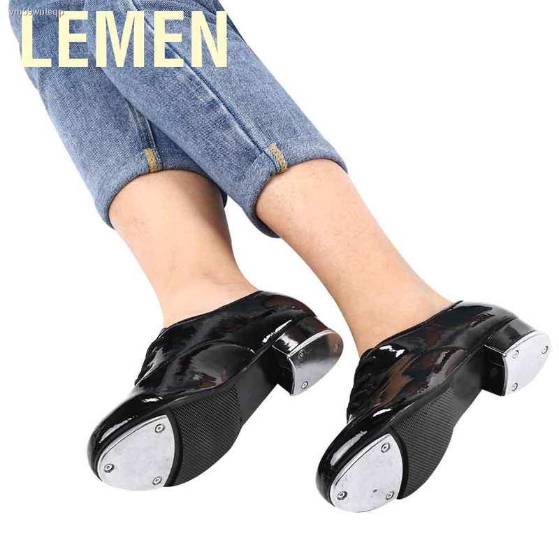 Lemen Men's Latin dance shoes Fashion Boy Tap Dance Step PU Leather Shoes accessorie