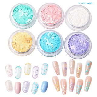 Calciumrx เลื่อม สีมาการอง ติดทนนาน สําหรับตกแต่งเล็บ Diy 6 กล่อง ต่อชุด