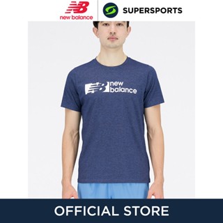 NEW BALANCE Graphic Heathertech เสื้อออกกำลังกายผู้ชาย เสื้อกีฬา