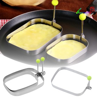 【AG】Pancake Mold Stainless Steel Anti-deformed Oblong Convenient Storage Food Grade Omelet with Handle Resistant