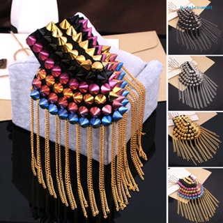 Calciumsp Shoulder Brooch Tassels Punk Jewelry Vintage Fringe Epaulette Clothes Decor