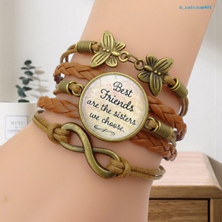 Calciumsp Bracelet Retro Style Multi-layer Brown Women Vintage Bracelets for Best Friends