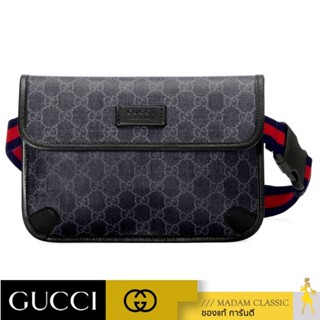 MADA999 ของแท้ 💯% กระเป๋า GUCCI GG SUPREME BLACK BELT BAG (BLACK/GREY) [598113K5RLN1095]