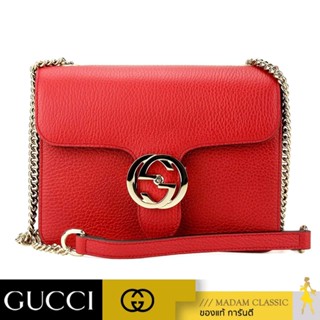 ของแท้ 💯% GUCCI GG INTERLOCKING SMALL SHOULDER BAG (RED) [510304CAO0G6420]