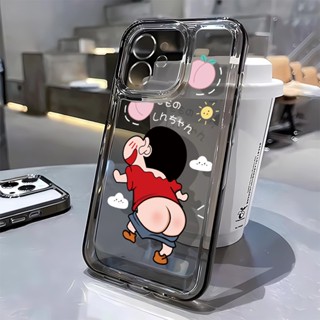 เคสโทรศัพท์มือถือ แบบใส กันกระแทก ลายการ์ตูนชินจัง สําหรับ iphone 14 pro max 11 12 13 7 8 Plus X XR XSMax