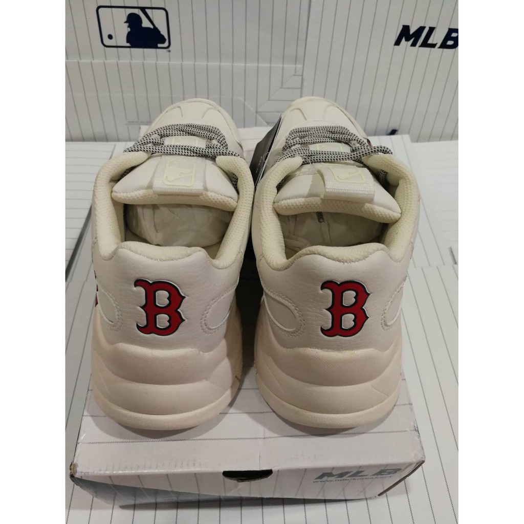 ﹍พร้อมส่ง รองเท้า MLB BIG BALL CHUNKY P สีขาว โลโก้ BOSTON ของแท้ ของใหม่ 100%รองเท้าผ้าใบผู้ชาย