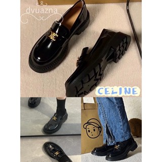 💯 แบรนด์ใหม่ 100% ของแท้ CELINE LOAFER หนาแต่เพียงผู้เดียวรองเท้าหนังวัวเต็ม