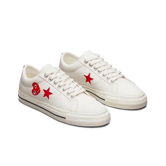 ™♨☬Comme des Garcons PLAY x Converse One Star White ของแท้ 100% แนะนำรองเท้าผ้าใบ