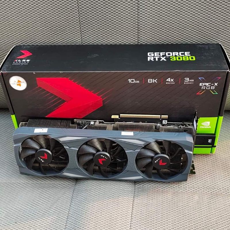 PNY RTX 3080 (มือสอง) ใช้งานได้ปกติดีทุกอย่าง เทสสินค้าก่อนส่ง ประกันร้าน 7วัน ราคา 18,999 บาท