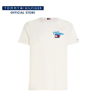 Tommy Hilfiger เสื้อยืดแขนสั้นผู้ชาย รุ่น MW0MW31266 AC0 - สีขาว