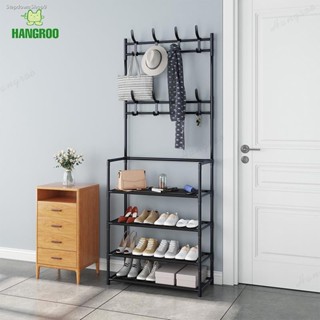 ✔ส่งฟรี ✔HANGROO S212 ชั้นวางรองเท้า ชั้นเก็บของ ราวแขวน ราวแขวนเสื้อ กระเป๋า หมวก อเนกประสงค์