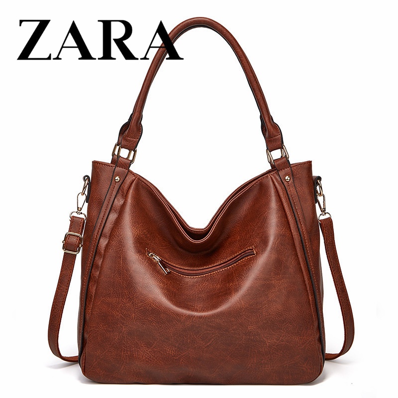 Zara กระเป๋าถือ หนังนิ่ม ทรงโท้ท ขนาดใหญ่ จุของได้เยอะ หรูหรา เข้ากับทุกการแต่งกาย แฟชั่นสําหรับสตรี