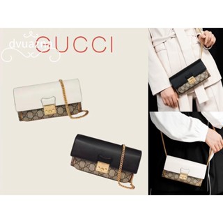 แบรนด์ใหม่ 100% ของแท้ GUCCI ใหม่ Padlock Woc พลิกกระเป๋าสะพายไหล่ข้างหนึ่ง