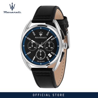 [2 Years Warranty] Maserati Trimarano Collection 41mm Black Matt Dial Mens Chronograph Quartz Watch R8871632001