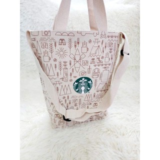 Starbucks กระเป๋าผ้าลดโลกร้อน กระเป๋ามินิมอล ถุงผ้าสตาร์บัค Unisex แท้มือ1