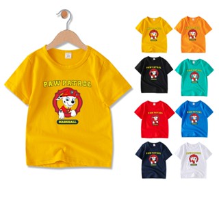 พร้อมส่ง เสื้อยืดแขนสั้นลําลอง คอกลม ผ้าฝ้าย ลายการ์ตูน Paw Patrol 8 สี สําหรับเด็กผู้ชาย และเด็กผู้หญิง JAA010