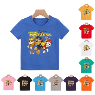 เสื้อยืดแขนสั้นพิมพ์ลายการ์ตูน Paw Patrol ฤดูร้อนสําหรับเด็ก 8 สี